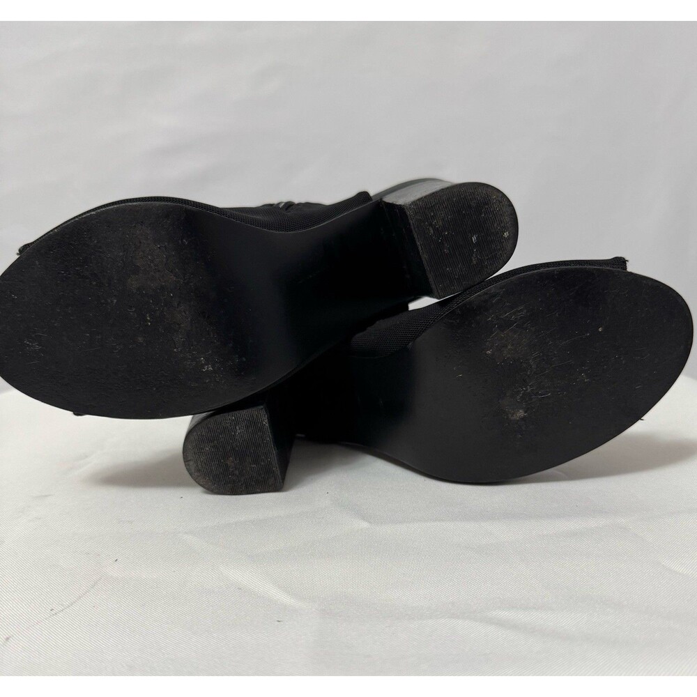 Steve Madden Women Black Stretch Open Toe Ankle Bottie Block Heels US 7.5 - Picture 7 of 9